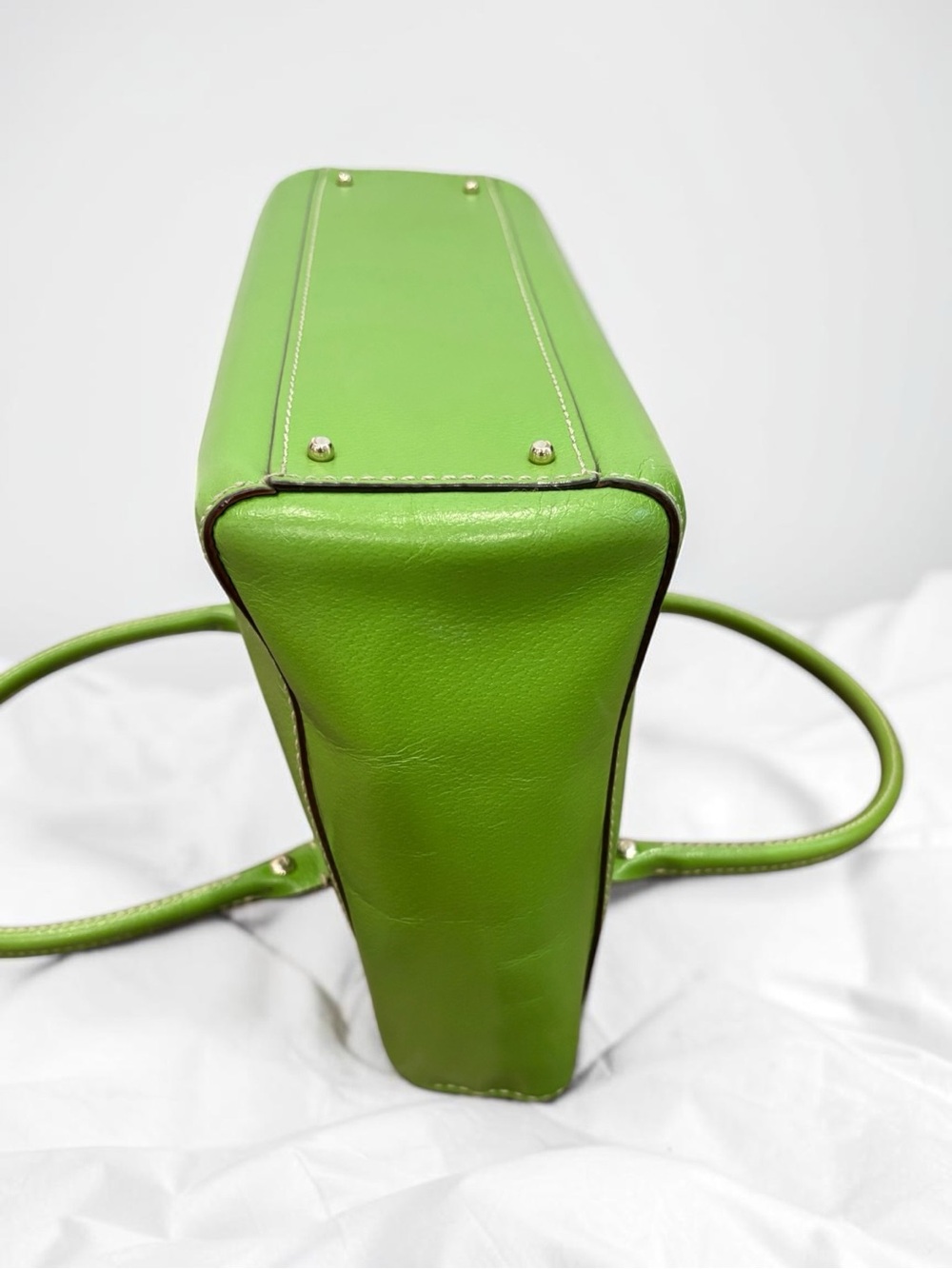 Kate Spade Wellesley Quinn Vine Green Leather Satchel Tote Bag WKRU1428 Emerald - Picture 14 of 16